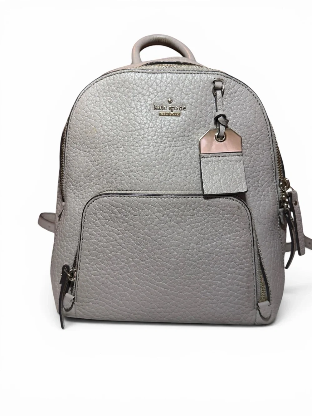 Kate Spade Caden Carter soft taupe Pebbled Leather Mini backpack
